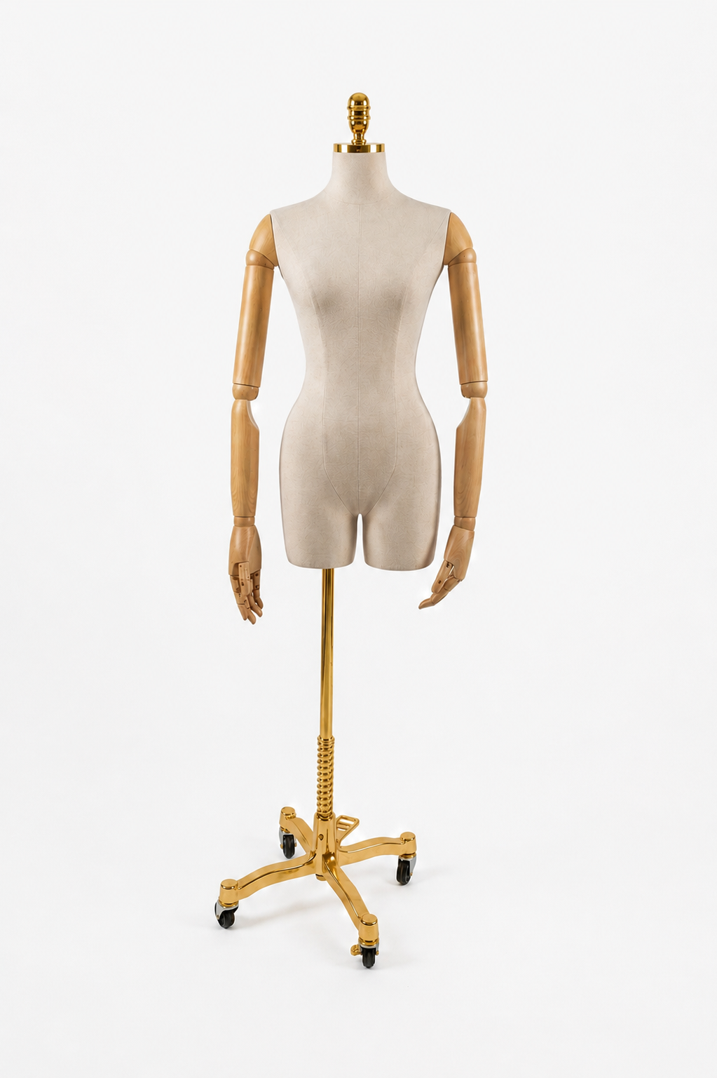 Busto com braço de madeira dourado