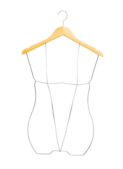 Cabide collant 3D madeira cromado