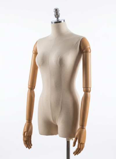 Busto com braço de madeira cromado